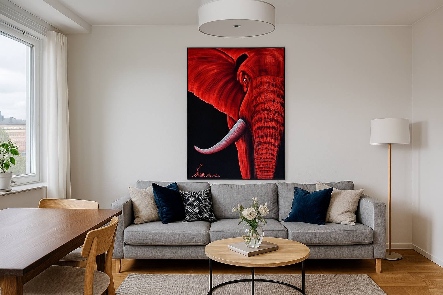 elefant i halvporträtt